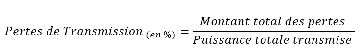 tableau perte de transmission