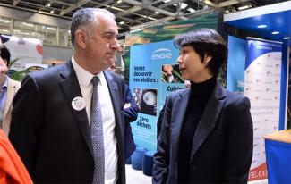 Didier Guillaume, ministre de l’Agriculture, avec Rosaline Corinthien, Directrice générale, ENGIE France Renouvelables.