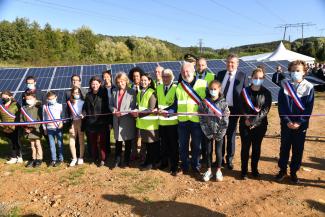 L'inauguration de la ferme solaire de Marcoussis a eu lieu en présence de Barbara Pompili, ministre de la Transition écologique.
