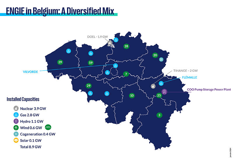 map ENGIE in Belgium